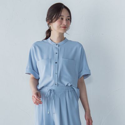 LAUTREAMONT (Women)/ロートレアモン キレイ×リラックス バンドカラーブラウス≪手洗い可能≫