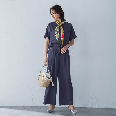 キレイ×リラックス　バンドカラーブラウス≪手洗い可能≫