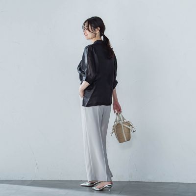【ＷＥＢ限定】シアースリーブギャザーカラーブラウス≪手洗い可能≫