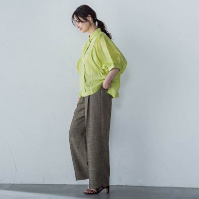 【ＷＥＢ限定】シアースリーブギャザーカラーブラウス≪手洗い可能≫