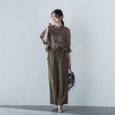 【ＷＥＢ限定】シアースリーブギャザーカラーブラウス≪手洗い可能≫