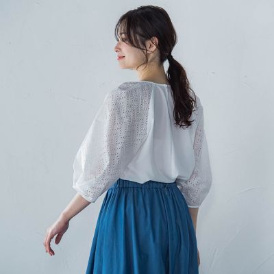 【ＷＥＢ限定】ローンレース切り替えブラウス
