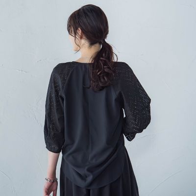 【ＷＥＢ限定】ローンレース切り替えブラウス
