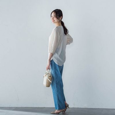 【ＷＥＢ限定】ローンレース切り替えブラウス