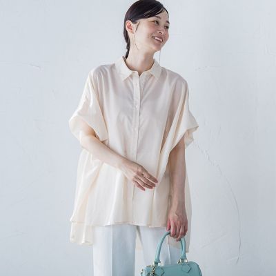 ＜LAUTREAMONT (Women)＞スパンボイルチュニックブラウス≪手洗い可能≫