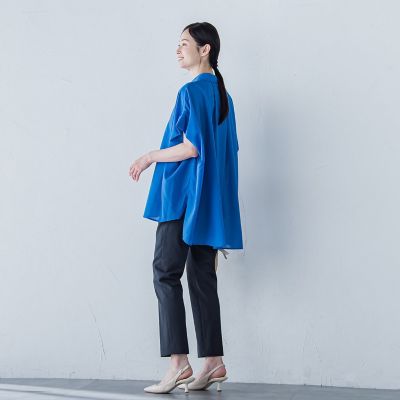 スパンボイルチュニックブラウス≪手洗い可能≫
