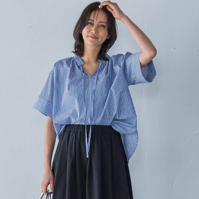 LAUTREAMONT (Women)/ロートレアモン ローンラメストライプブラウス≪手洗い可能≫