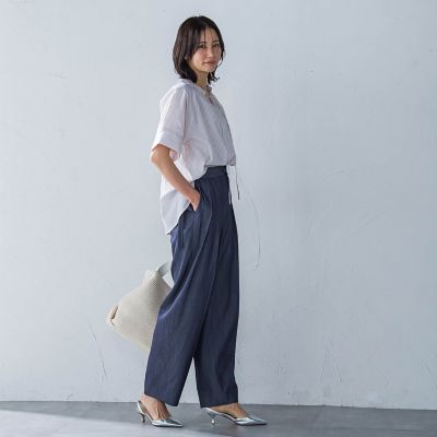 ローンラメストライプブラウス≪手洗い可能≫