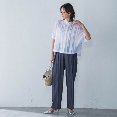 ピンタックレースブラウス≪手洗い可能≫
