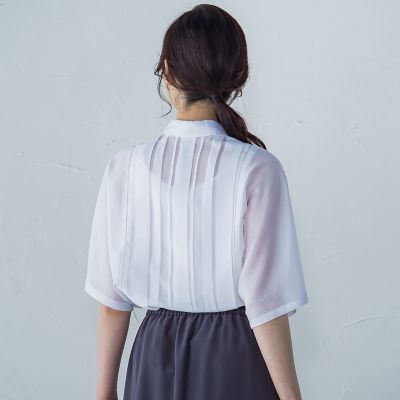 ピンタックレースブラウス≪手洗い可能≫