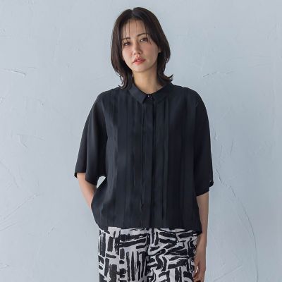 ピンタックレースブラウス≪手洗い可能≫