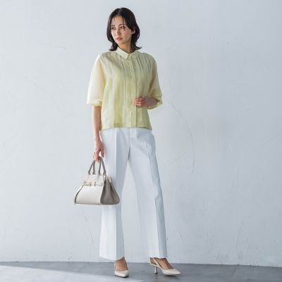 ピンタックレースブラウス≪手洗い可能≫