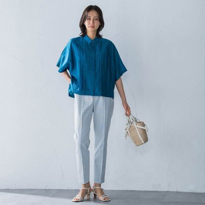 ピンタックレースブラウス≪手洗い可能≫