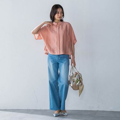 ピンタックレースブラウス≪手洗い可能≫