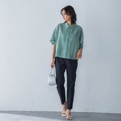 ピンタックレースブラウス≪手洗い可能≫