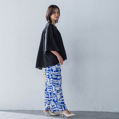 ピンタックレースチュニックブラウス≪手洗い可能≫