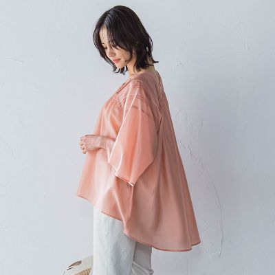LAUTREAMONT (Women)/ロートレアモン ピンタックレースチュニックブラウス≪手洗い可能≫