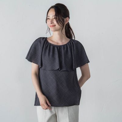 ロートレアモン（LAUTREAMONT）/リフラックスキャンバスケープブラウス ≪手洗い可能≫ リフラックスキャンバスケープブラウス ≪手洗い可能≫ | LAUTREAMONT