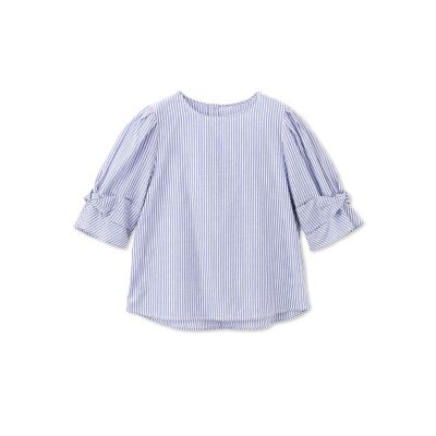 【ＷＥＢ限定】ラメストライプ袖タックブラウス　≪手洗い可能≫