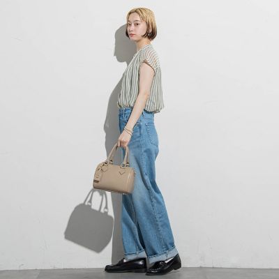 【ＷＥＢ限定】シアーストライプクルーネックブラウス≪手洗い可能≫