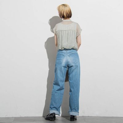 【ＷＥＢ限定】シアーストライプクルーネックブラウス≪手洗い可能≫
