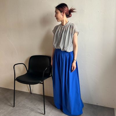 【ＷＥＢ限定】シアーストライプクルーネックブラウス≪手洗い可能≫