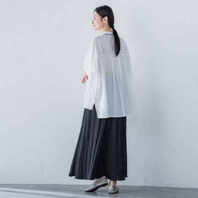 【ＷＥＢ限定】フランスアヤロングブラウス≪手洗い可能≫