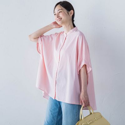 【ＷＥＢ限定】フランスアヤロングブラウス≪手洗い可能≫