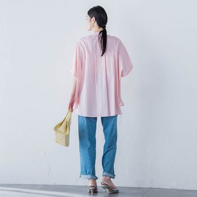 【ＷＥＢ限定】フランスアヤロングブラウス≪手洗い可能≫