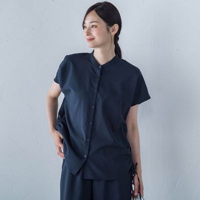 ＜LAUTREAMONT (Women)＞【ＷＥＢ限定】フィルムストライプギャザーブラウス　≪手洗い可能≫