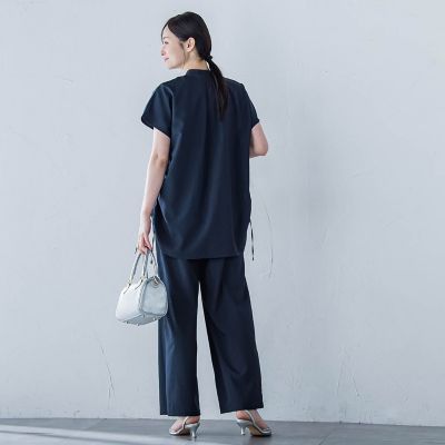 【ＷＥＢ限定】フィルムストライプギャザーブラウス　≪手洗い可能≫
