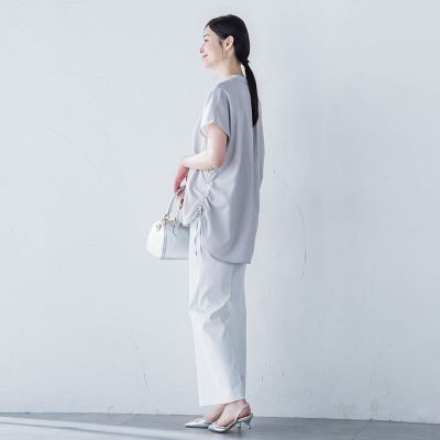 【ＷＥＢ限定】フィルムストライプギャザーブラウス　≪手洗い可能≫