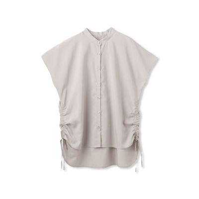【ＷＥＢ限定】フィルムストライプギャザーブラウス　≪手洗い可能≫