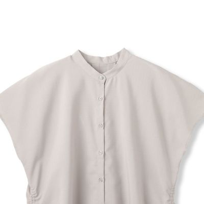 【ＷＥＢ限定】フィルムストライプギャザーブラウス　≪手洗い可能≫