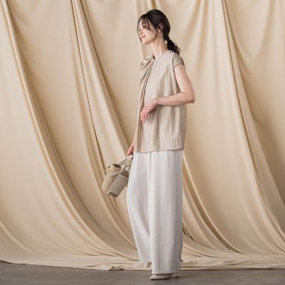 【ＷＥＢ限定】シアードビーストライプタックブラウス　≪手洗い可能≫