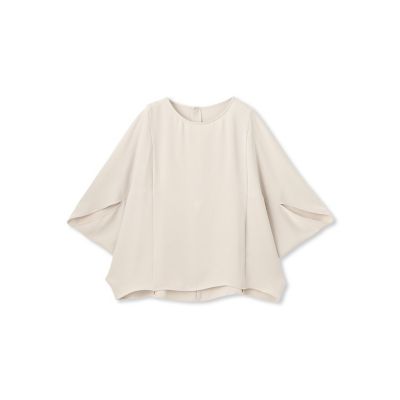 【ＷＥＢ限定】サテンフィールドレープブラウス≪セットアップ対応／洗濯機で洗える≫