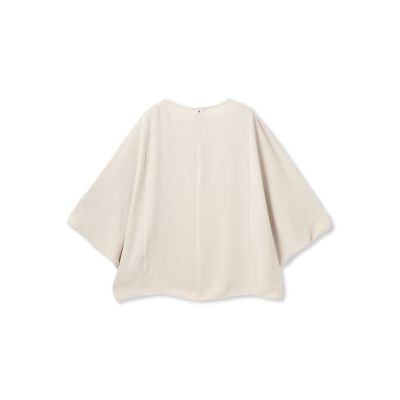 【ＷＥＢ限定】サテンフィールドレープブラウス≪セットアップ対応／洗濯機で洗える≫