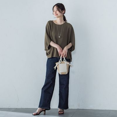 【ＷＥＢ限定】サテンフィールドレープブラウス≪セットアップ対応／洗濯機で洗える≫