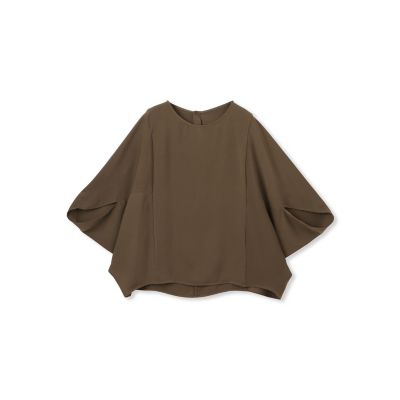 【ＷＥＢ限定】サテンフィールドレープブラウス≪セットアップ対応／洗濯機で洗える≫