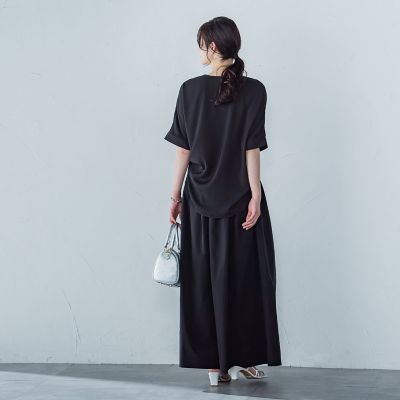 WEB限定】サテンフィールキーネックブラウス≪セットアップ