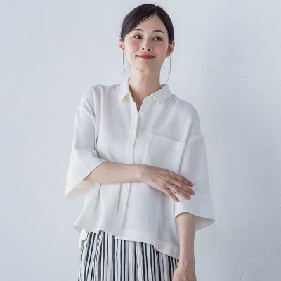 エアブリーズクロップドシャツ≪洗濯機で洗える≫