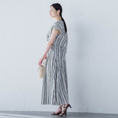 ワッシャーストライプブラウス≪手洗い可能≫