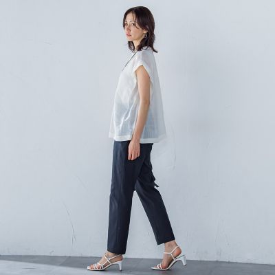 シアーリネンピンタックブラウス