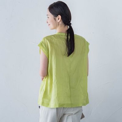 シアーリネンピンタックブラウス