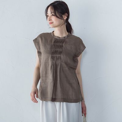 ＜LAUTREAMONT (Women)＞シアーリネンピンタックブラウス
