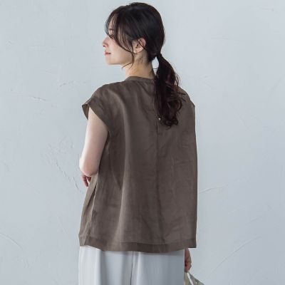 シアーリネンピンタックブラウス