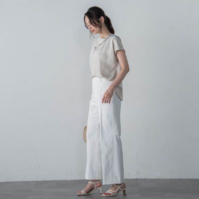 ドレープネックサテンブラウス≪手洗い可能≫ | LAUTREAMONT (Women