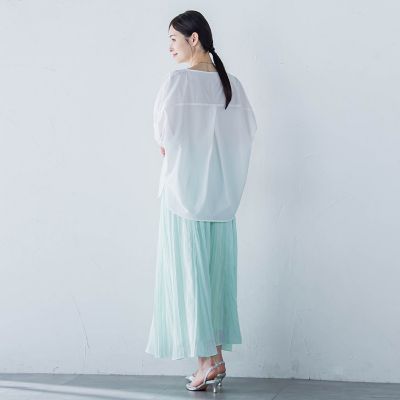 【晴れ軽】撥水ＵＶキーネックブラウス≪ＵＶ／接触冷感／撥水性／洗濯機で洗える≫
