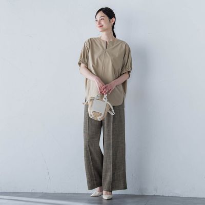 【晴れ軽】撥水ＵＶキーネックブラウス≪ＵＶ／接触冷感／撥水性／洗濯機で洗える≫