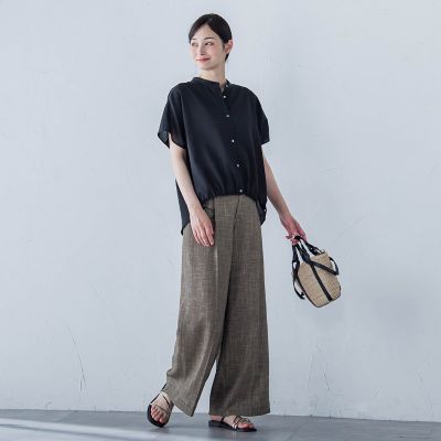 シアードロストフレンチスリーブシャツ≪洗濯機で洗える≫